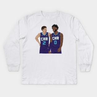 Lamelo Ball x Miles Bridges Charlotte Hornets Kids Long Sleeve T-Shirt